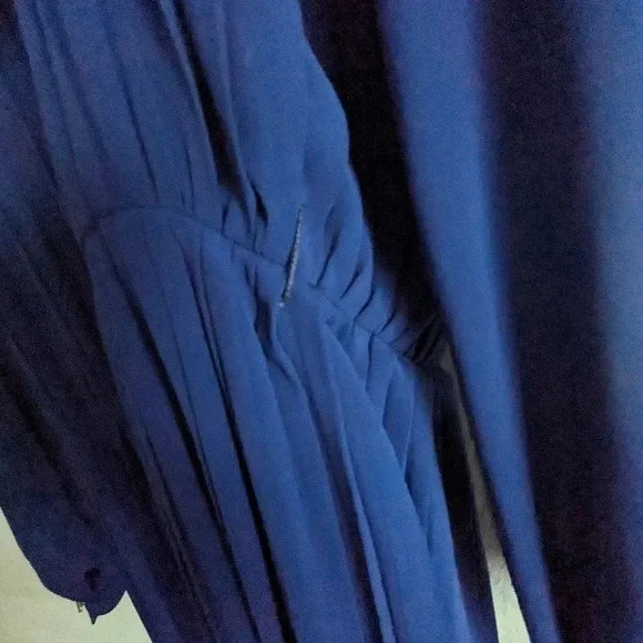 Vintage Pleated Chiffon Dress- Japanese- Robe de Command- Floor length Georgette - Picture 11 of 16